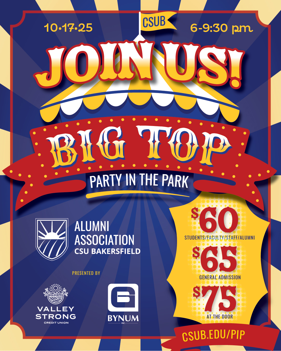 Party in the Park Big Top on October 17 
