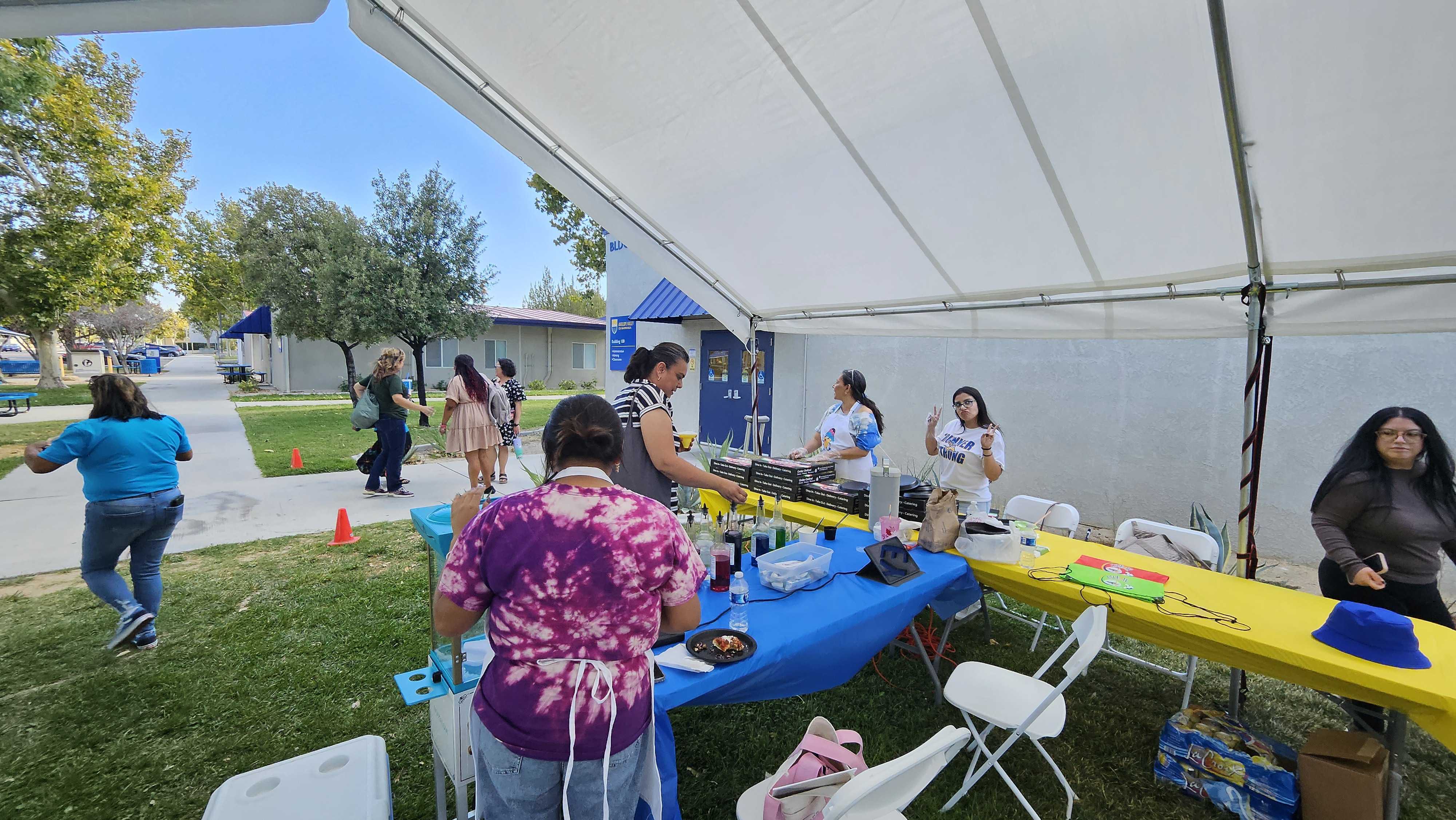 students participating in club event