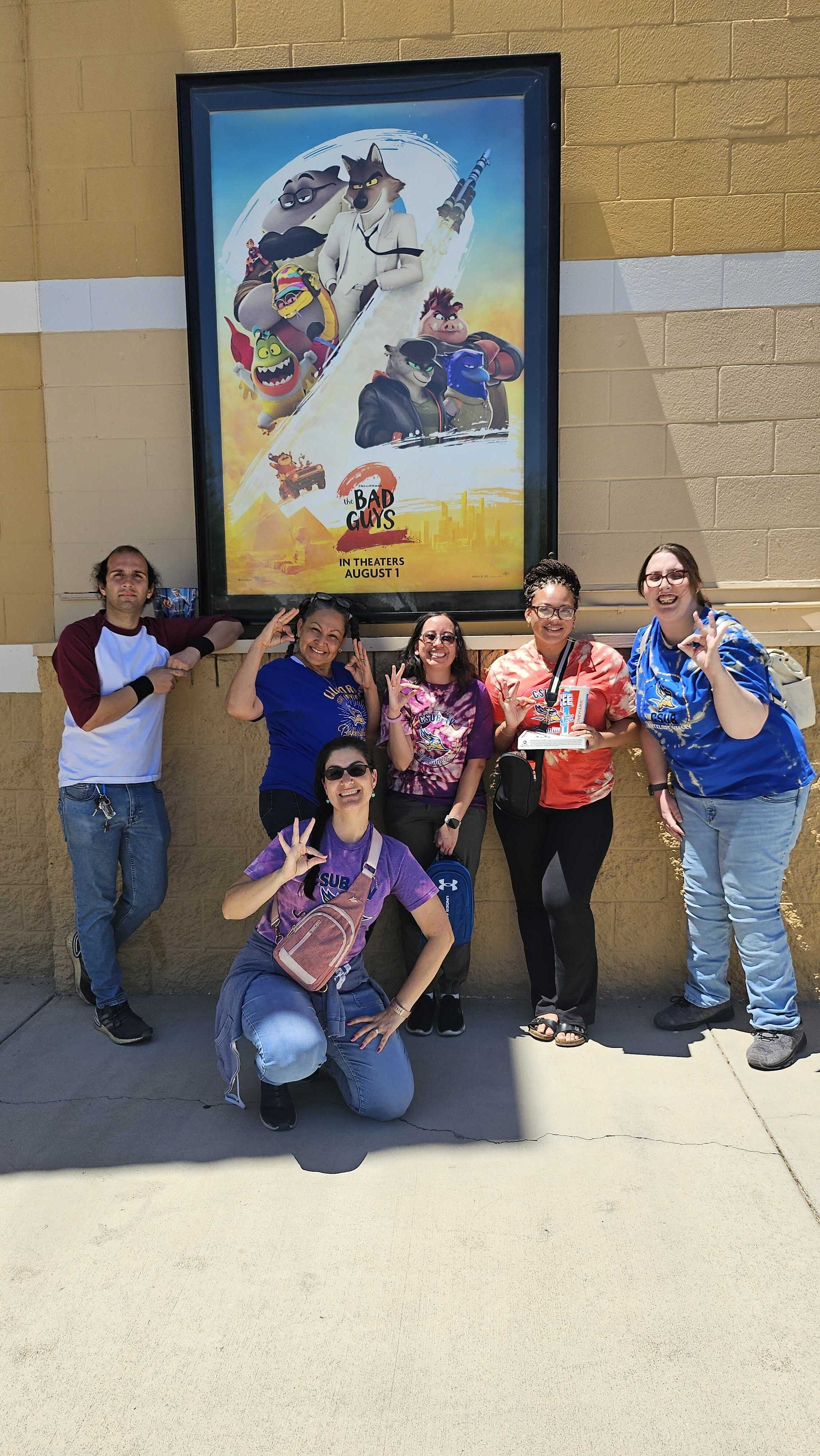 students attending club movie event