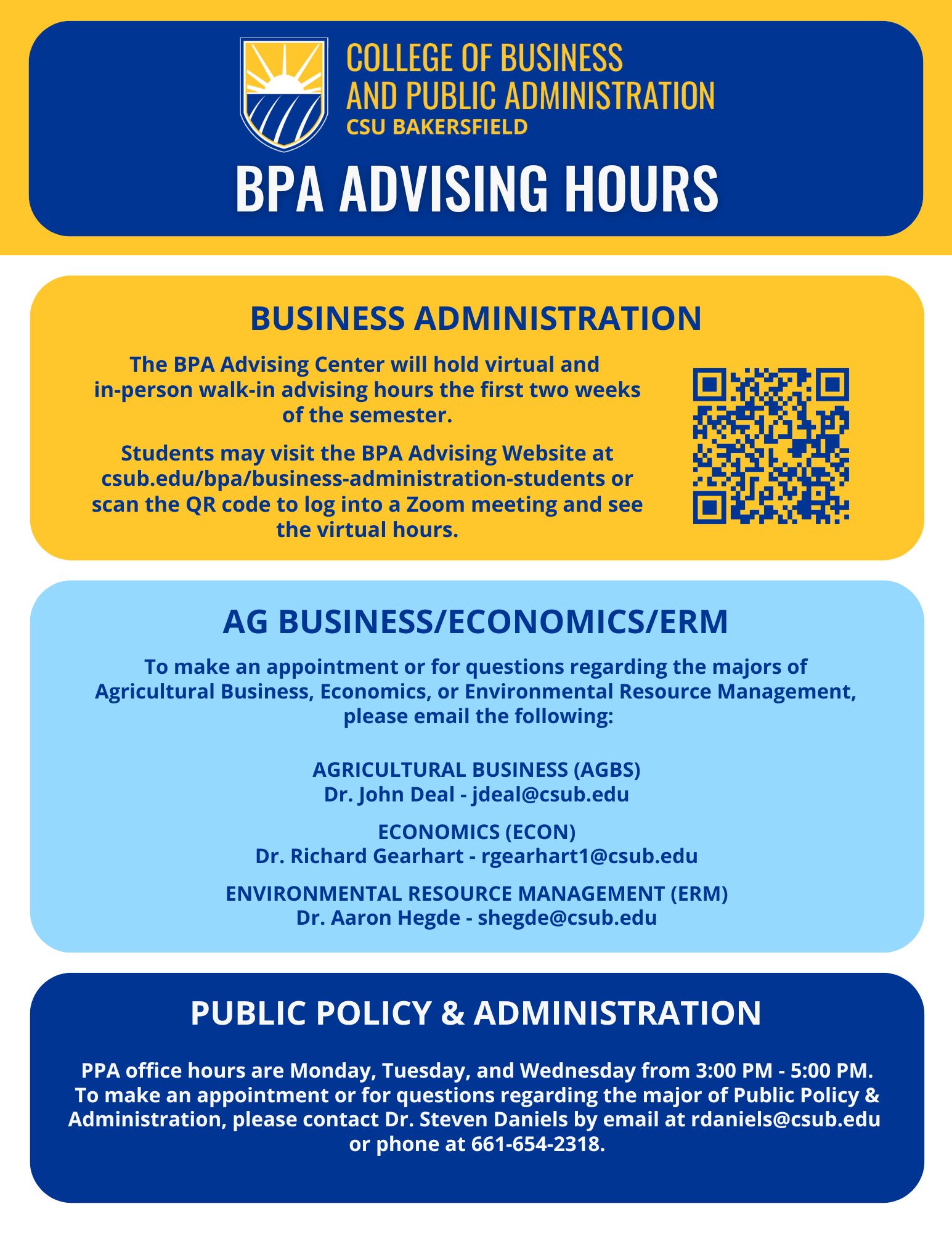 BPA Advising Hours