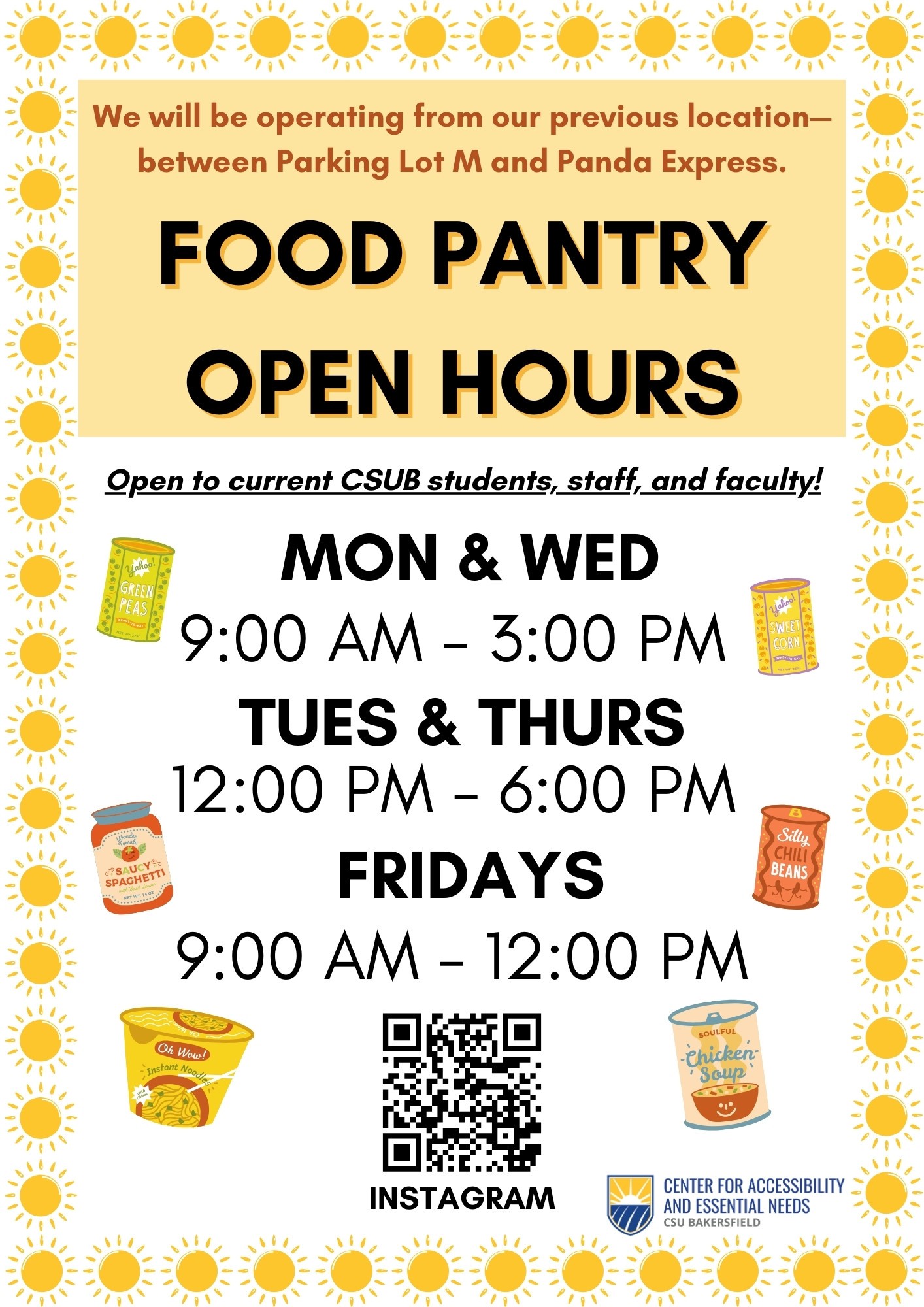 food pantry hours