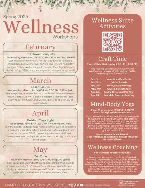 Wellness Workshops Spring 2025