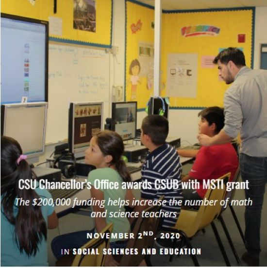 Four students in classroom with teacher