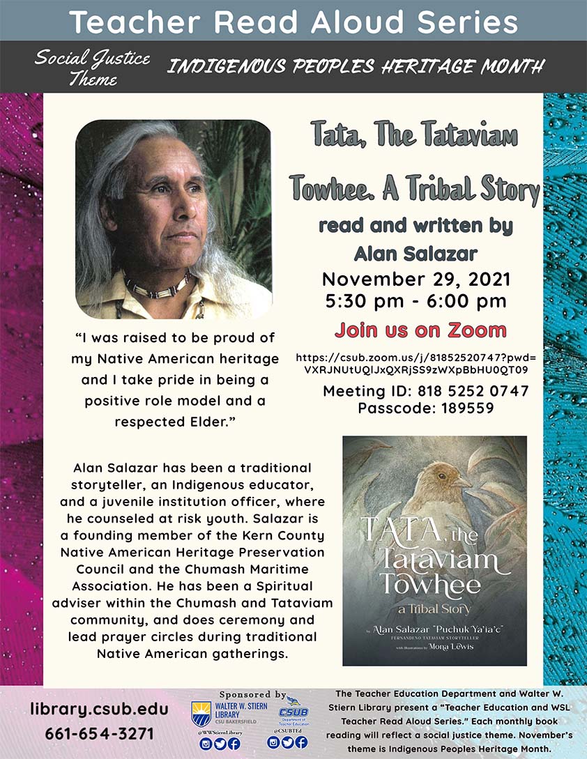Teacher Read Aloud Series flyer for November 29, 2021 event