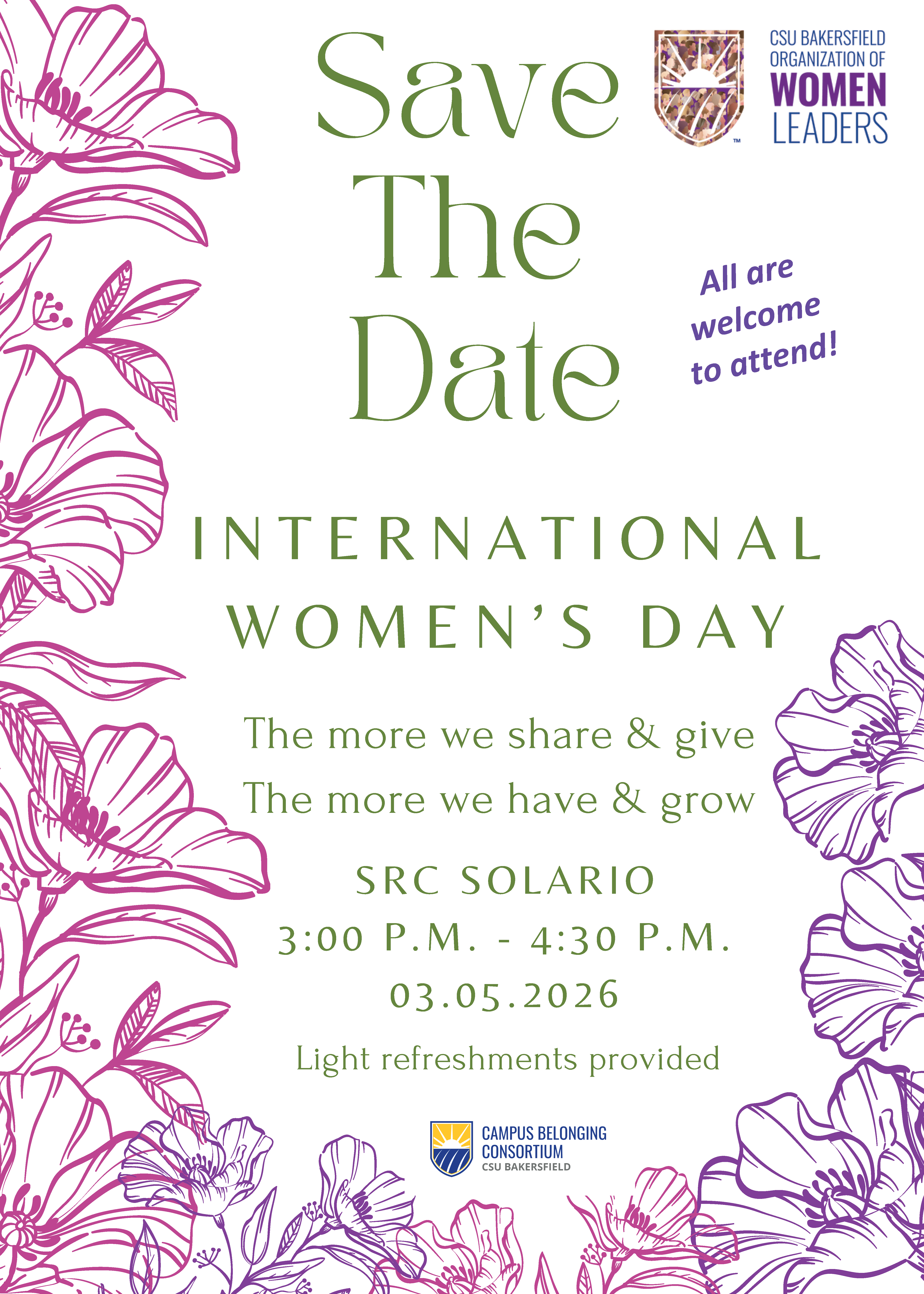 International Women's Day 2026 flyer