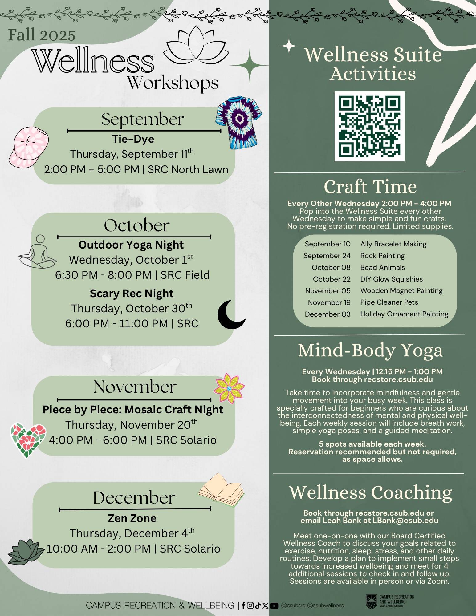 Wellness Workshop Schedule